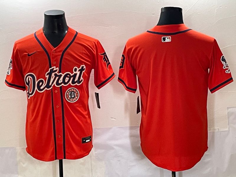 Men 2025 Detroit Tigers Blank Orange Fashion Nike MLB Jersey style 7153->detroit tigers->MLB Jersey
